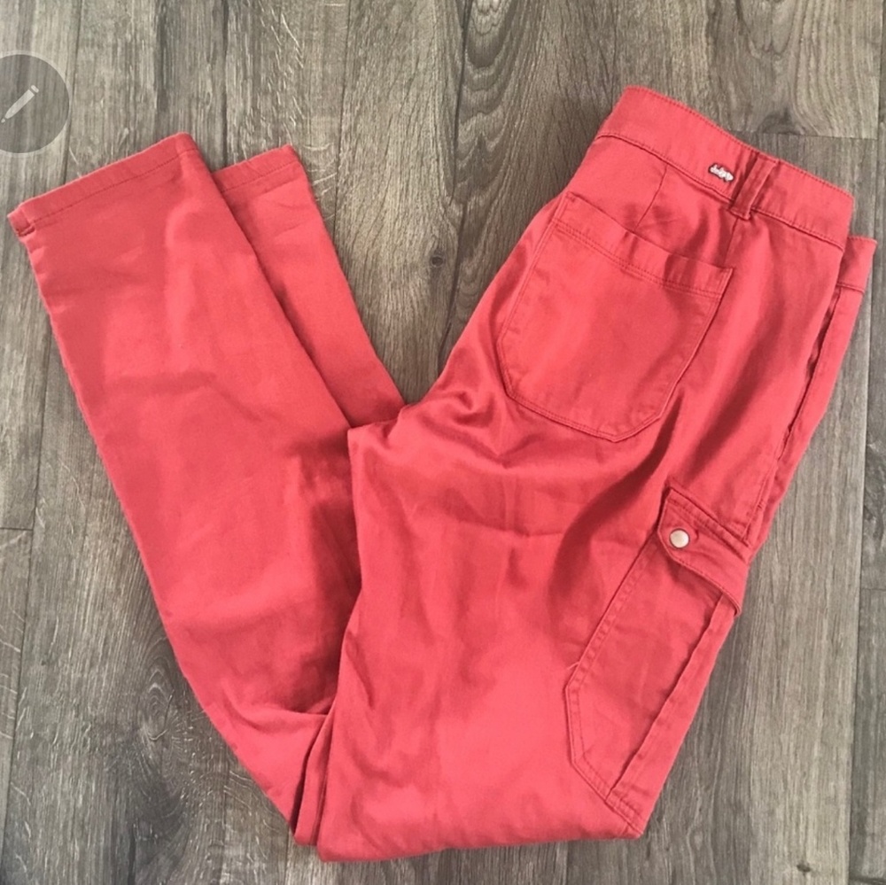 Jolt - Orangy Red Skinny Cargos
